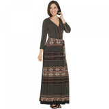 Attitudes by Renee Petite Como Jersey Printed Faux Wrap Maxi Dress