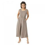 Du Jour Plus Petite Cropped Wide Leg Knit Jumpsuit With Tie Waist