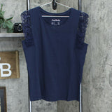 AnyBody Women's Cozy Knit Pleated Lace Pajama Set