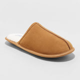 Goodfellow & Co. Mens Alex Scuff Slide Leather Slippers Dark Chestnut Brown S