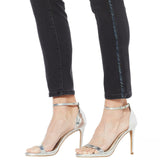 DG2 by Diane Gilman Virtual Stretch Beaded Side Stripe Jeans 4 Petite Black