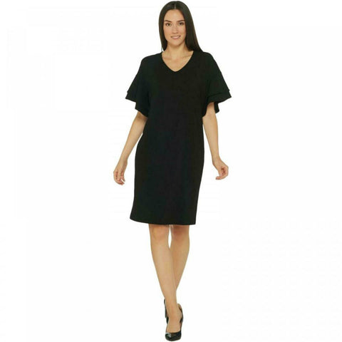 Belle by Kim Gravel Women's Flutter Sleeve Shift Dress