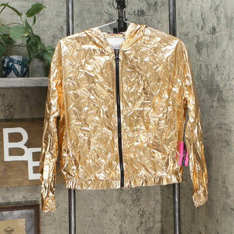 Material Girl Active Juniors Zip-Up Windbreaker Jacket Rose Gold Medium
