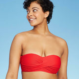 Kona Sol Women's Ribbed Bandeau Bikini Top