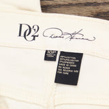 DG2 by Diane Gilman Petite Virtual Stretch Destructed Skinny Jeans Cream 10P