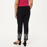 NWT Isaac Mizrahi Live! Petite 24/7 Embroidered Ankle Pants. A352289 4P