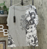 DG2 by Diane Gilman Women's Mixed Media Embroidered Front Seam Blouse