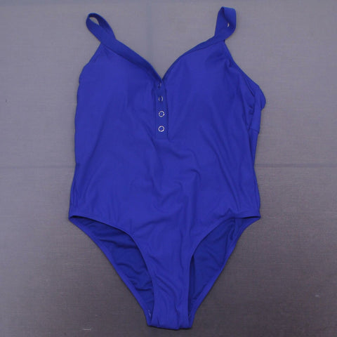Xhilaration Plus Size Ribbed Snap Front One Piece Swimsuit Cobalt 18W