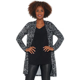 Susan Graver Women's Metallic Novelty Knit Cardigan With Tank Set