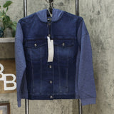 DG2 by Diane Gilman Women's Denim Look Classic Stretch French Terry Jacket