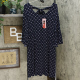 Nina Leonard Bell-Sleeve Printed Trapeze Dress