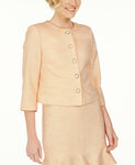 Karl Lagerfeld Women's Embellished Button Tweed Blazer Jacket