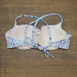 Shade & Shore Women's Light Lift Square Neck Bikini Top Blue Tie Dye 34B