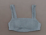 Xhilaration Women's Crochet Bralette Bikini Swim Top Chambray Small