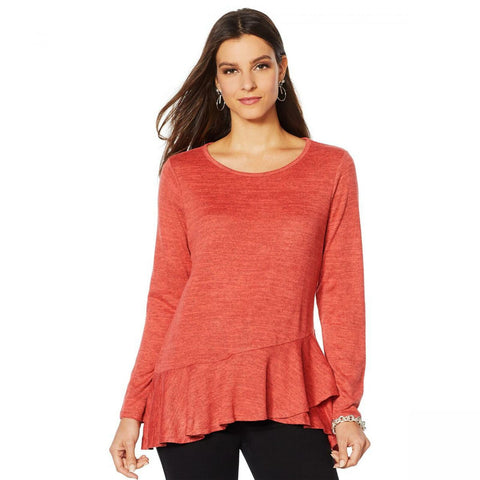 DG2 by Diane Gilman Women's Plus Size Crossover Peplum Top