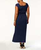 NY Collection Plus Size Sleeveless Ruched Empire Waist Maxi Dress