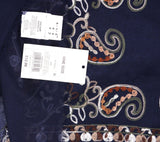 A New Day Women's Embroidered Shawl Square Scarf Navy