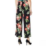 Nina Leonard Women's Printed Matte Jersey Palazzo Pants Black Multi Medium