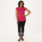 NWT Isaac Mizrahi Live! Petite 24/7 Embroidered Ankle Pants. A352289 4P