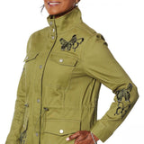 Colleen Lopez Women's Snap Front Butterfly Anorak Jacket With Pockets