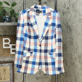 DG2 by Diane Gilman Women's Stretch Crepe Blazer Jacket Buffalo Plaid XL