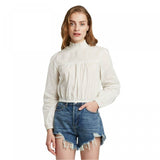 Wild Fable Women's Long Sleeve High Neck Smocked Top