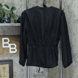 Prologue Women's Long Sleeve Wrap Blouse Black Medium