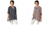 LOGO by Lori Goldstein Women's Plus Size Striated Sweater Shrug & Tank Twinset