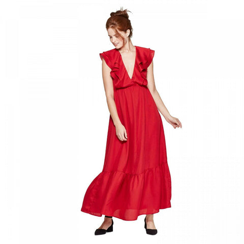 A New Day Women's Sleeveless Flutter Sleeve V-Neck Maxi Dress