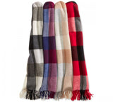 Charter Club Women's Buffalo Check Cashmere Scarf Red Multi
