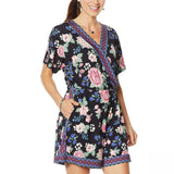 Colleen Lopez Women's Knit Short-Sleeve Romper With Pockets