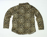 Gilligan & O'Malley Women's Long Sleeve Satin Pajama Top Cheetah Print Small