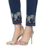 DG2 by Diane Gilman Women's Petite Embroidered Hem Ankle Jeans