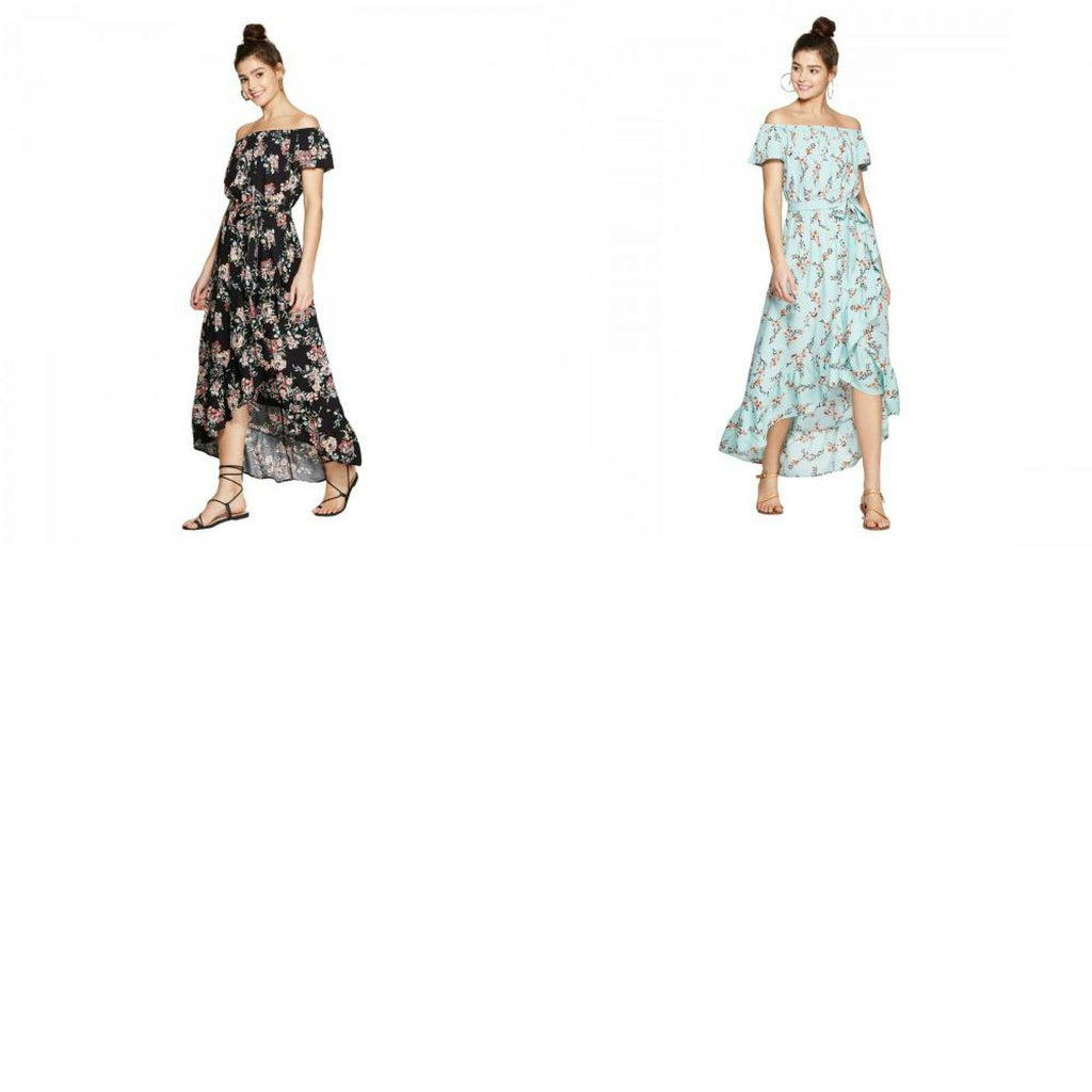 Xhilaration Women's Floral Off the Shoulder High Low Hem Maxi Dress – Biggybargains Xhilaration Women's Floral Off the Shoulder High Low Hem Maxi Dress – Biggybargains