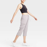 All In Motion Women's Mid-Rise Stretch Woven Tapered Leg Capri Pants