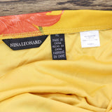 Nina Leonard Women's Printed Power Mesh Tiered Skirt Mustard Multi Yellow XL