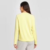 A New Day Women's Pullover Crewneck Sweatshirt Yellow Green Small