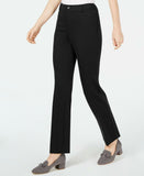Charter Club Women's Mid Rise Straight Leg Pants Deep Black 10
