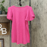 DG2 by Diane Gilman Women's Hi Low Flutter Sleeve T-Shirt