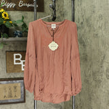 Knox Rose Women's Long Sleeve V-Neck Blouse