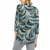 JM Collection Women's Zip Neck Textured Tunic Top