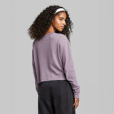 Wild Fable Women's Long Sleeve Crewneck Boxy Thermal T-Shirt