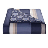 Fairfield Square Collection Reversible 12-Piece Full Comforter Set Navy Blue