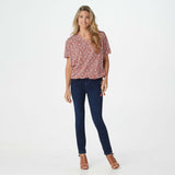 Belle by Kim Gravel Women's TripleLuxe Knit Faux Wrap Top Tassles