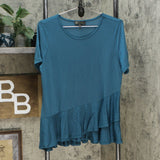 DG2 by Diane Gilman Sustainable Bamboo Crossover Peplum Top Teal XL