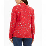 Karen Scott Women's Skiing Penguins Printed Mock Neck Top