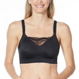 Rhonda Shear Women's Molded Cup Bra With Lace Detail Black XL