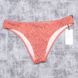 Shade & Shore Women's Snake Print High Leg Extra Cheeky Bikini Bottom