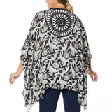 Colleen Lopez Women's Plus Size Crochet Inset Kimono Topper
