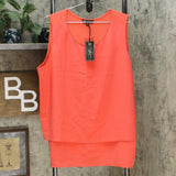 DG2 by Diane Gilman Women's Plus Size Crepe and Knit Easy Tank Top